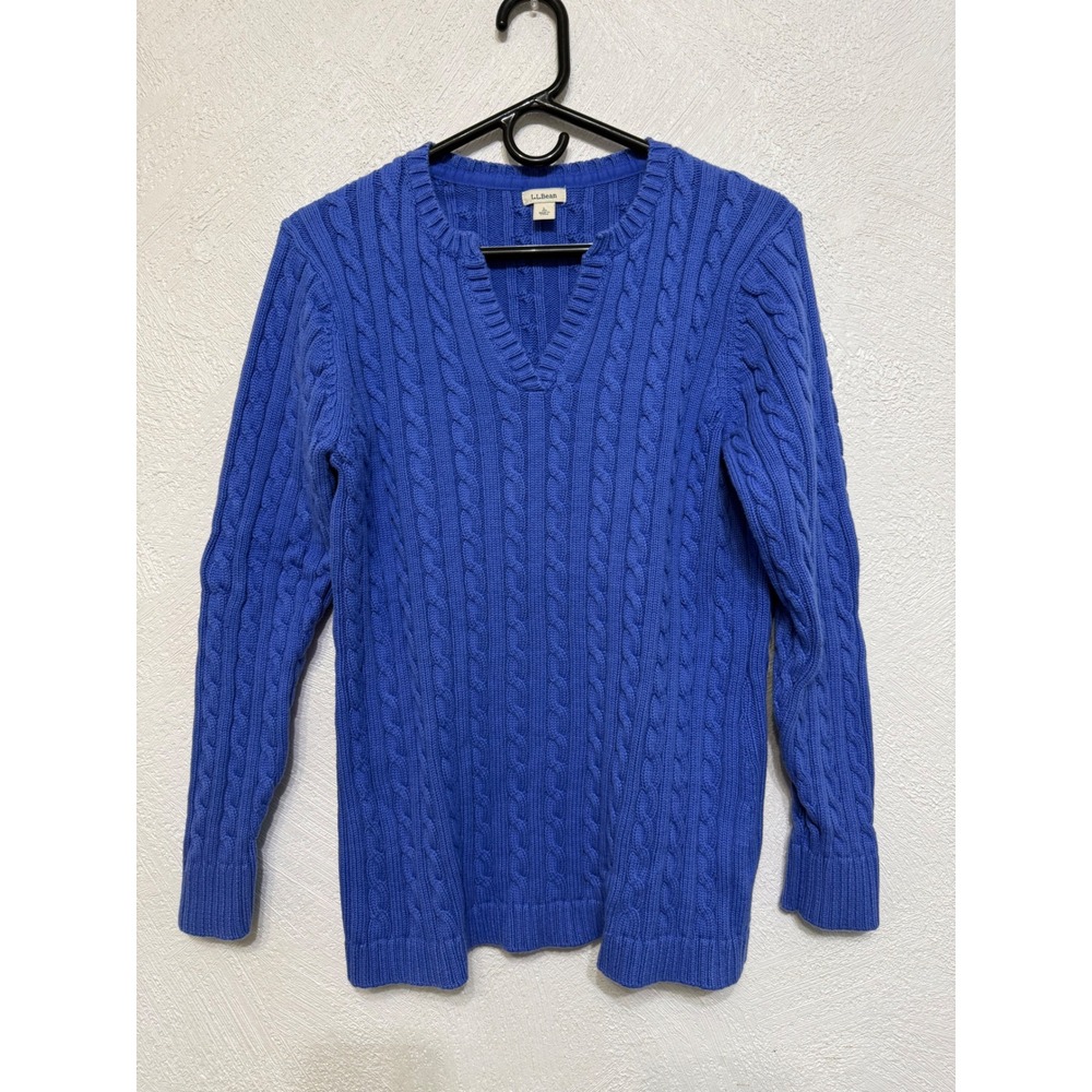 L.L. Bean Women Knitted Sweater L Preppy Cotton Chic Style Versatile Golf Club